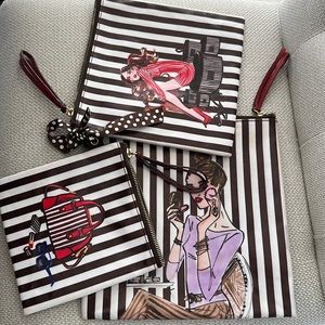 Henri Bendel Trio Cosmetic/Travel Bags